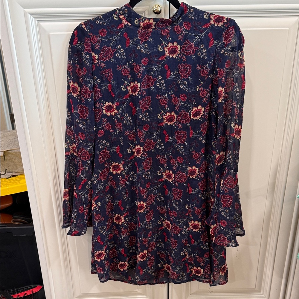 Floral Navy and Red mini dress